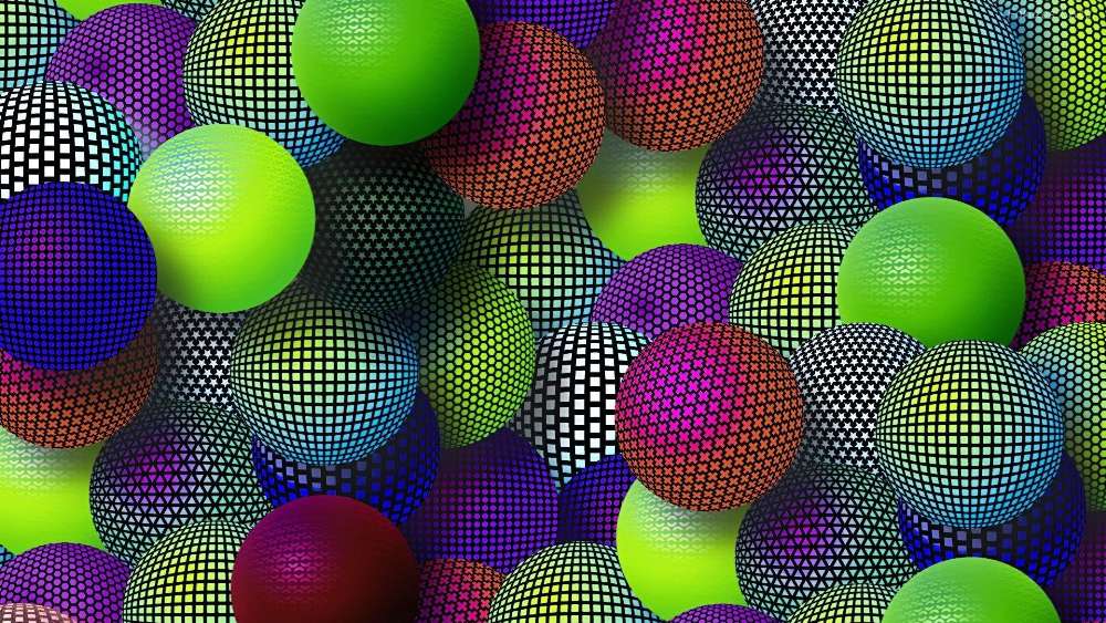 Vibrant Spheres of Geometric Intrigue wallpaper
