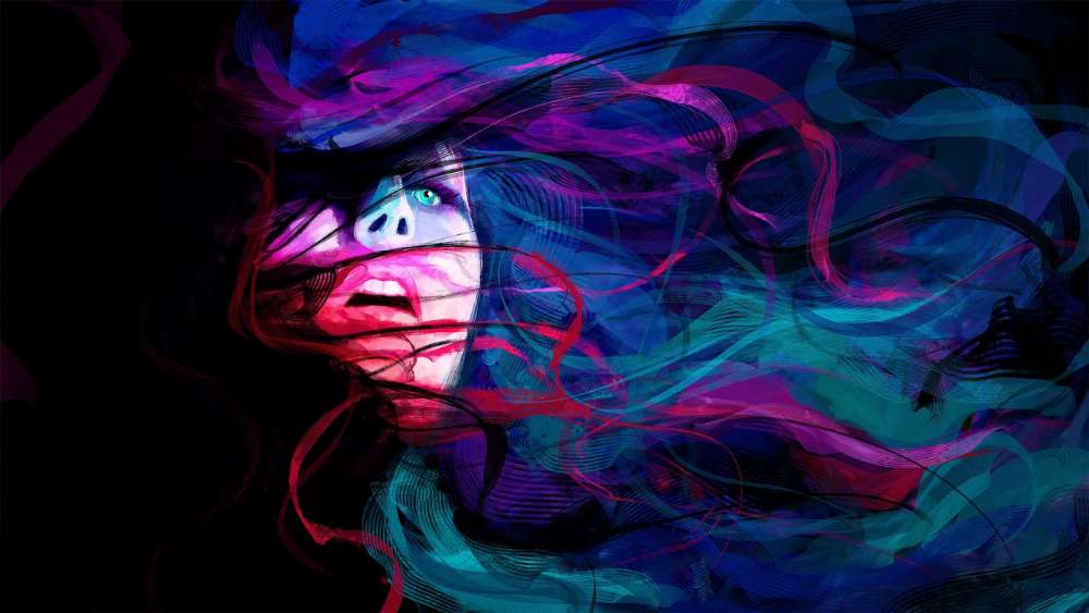 Emotional Whirlwind in Psychedelic Colors wallpaper