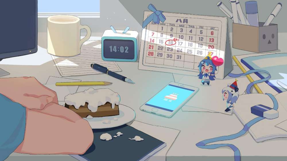 Anime Study Break Time wallpaper