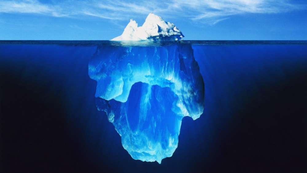 Majestic Iceberg Beneath the Sea wallpaper
