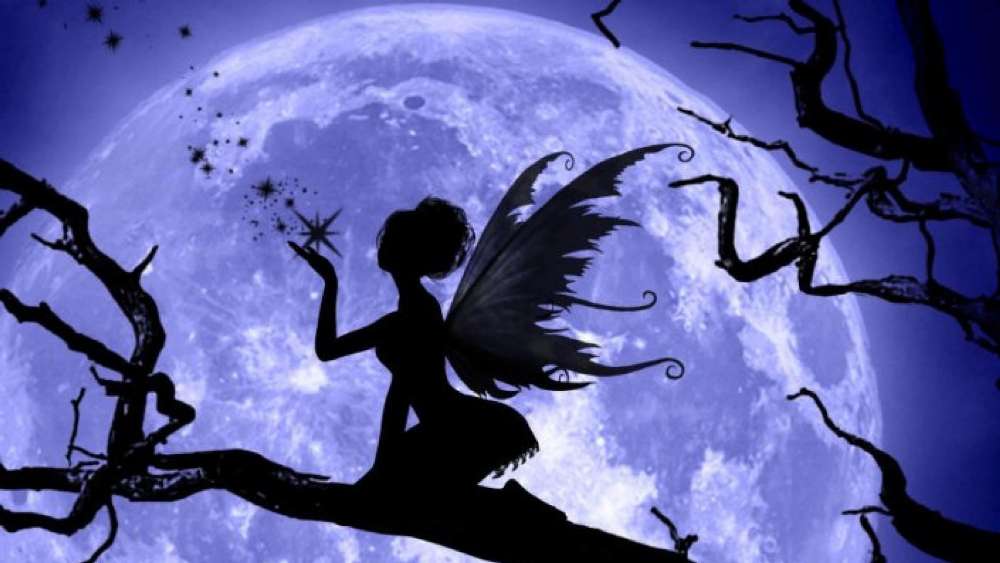 Moonlit Fairy Silhouette wallpaper