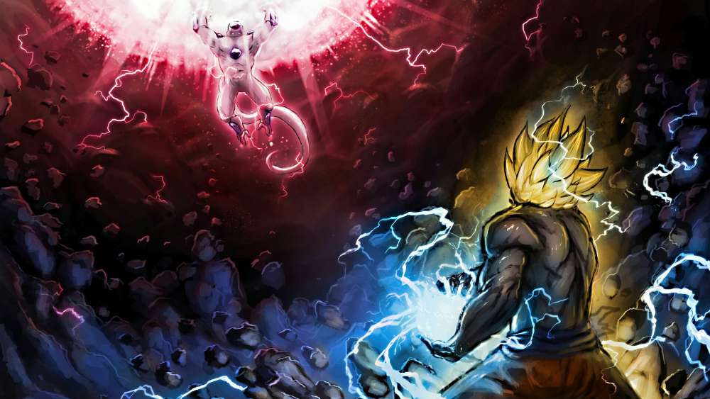 Epic Anime Showdown in Cosmic Arena wallpaper