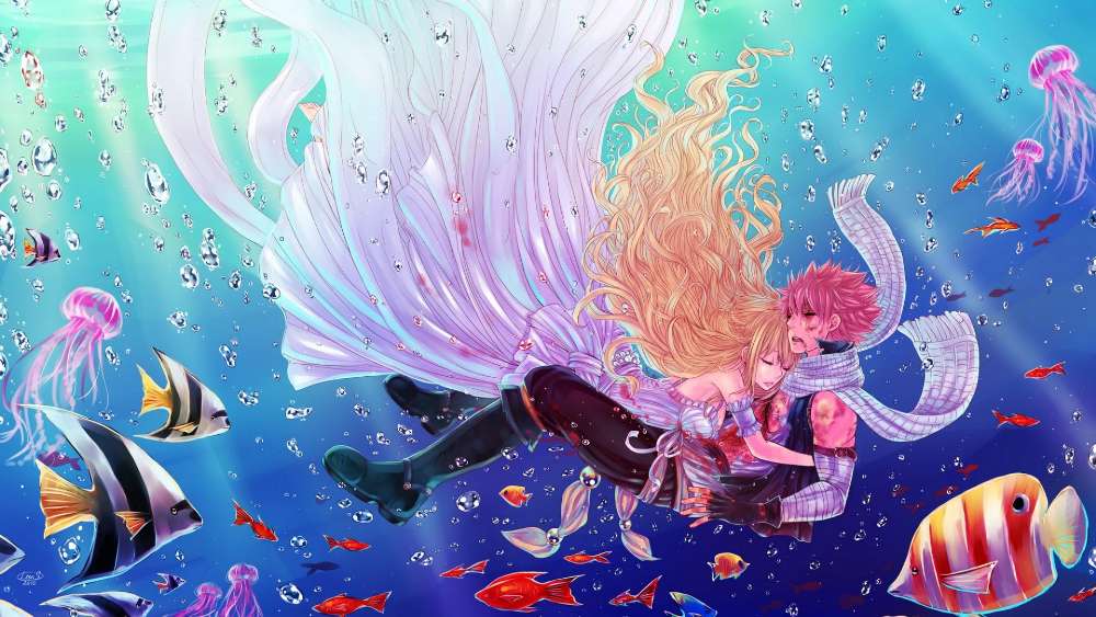 Enchanted Underwater Embrace wallpaper
