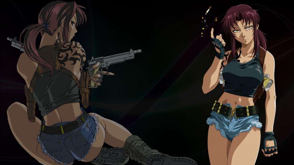 Dual-Wielding Badass Anime Heroine wallpaper
