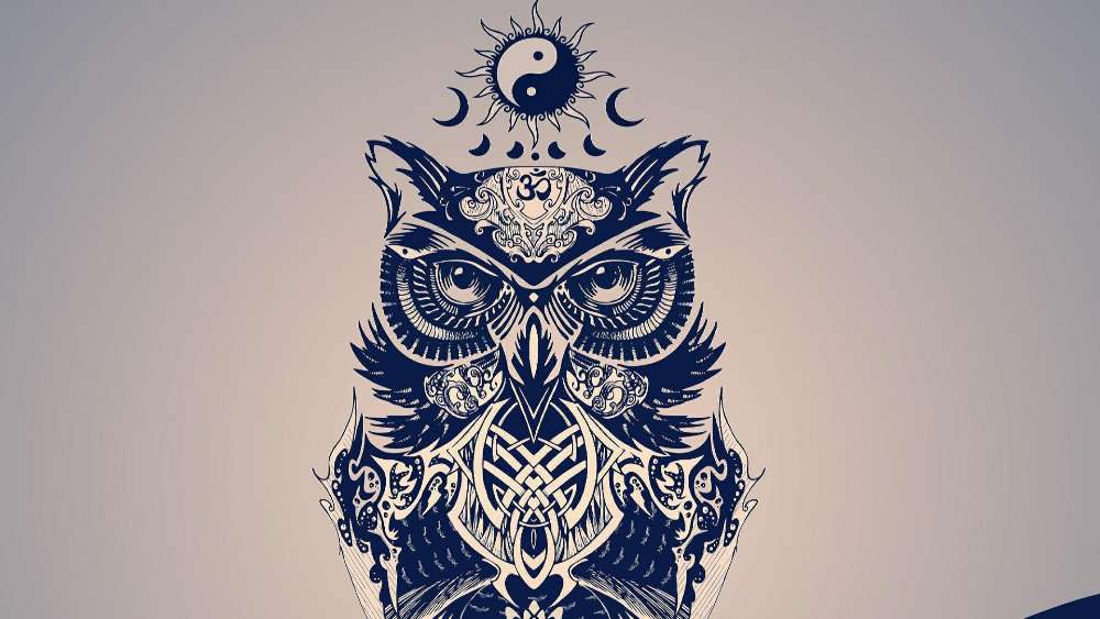 Mystical Owl Tattoo Design wallpaper