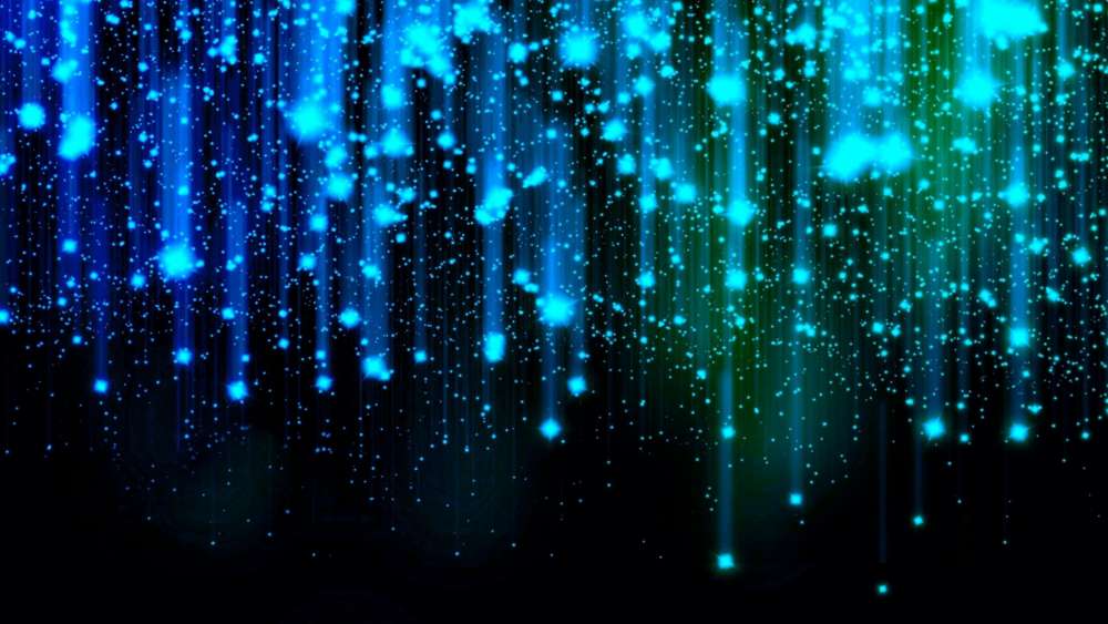 Blue Neon Rain Wallpaper wallpaper