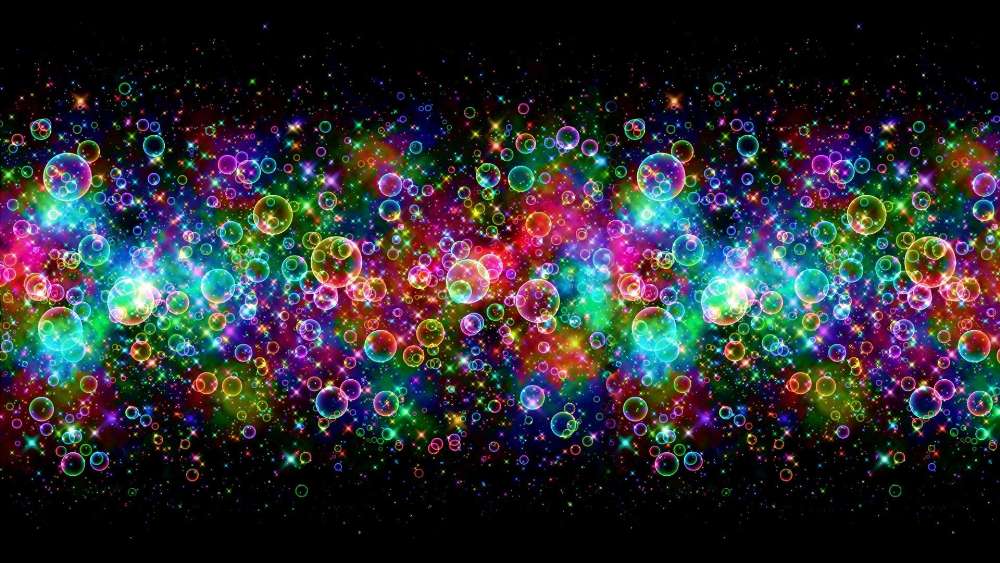 Vibrant Cosmic Bubbles Dance wallpaper