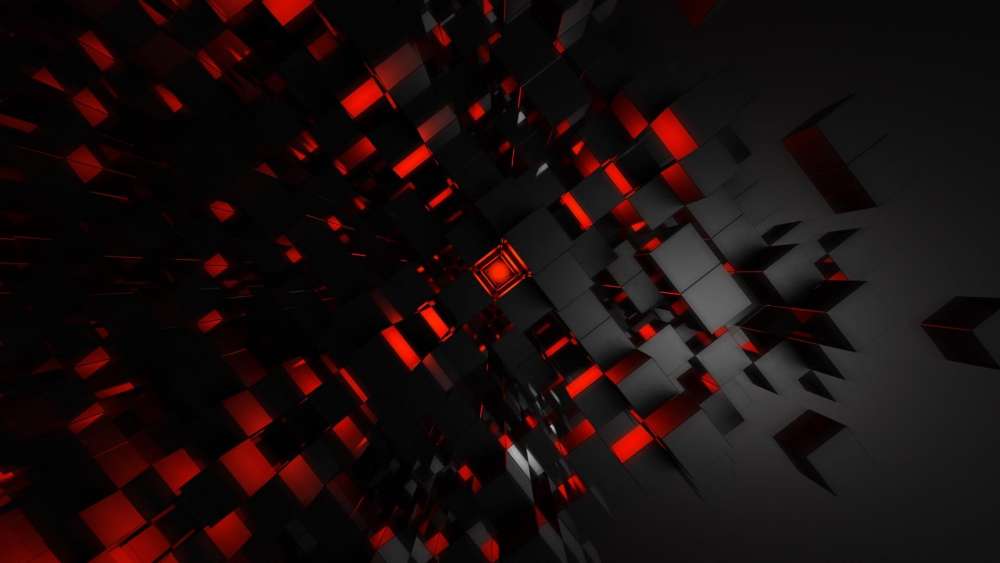 Intricate Red and Black Geometric Abyss wallpaper