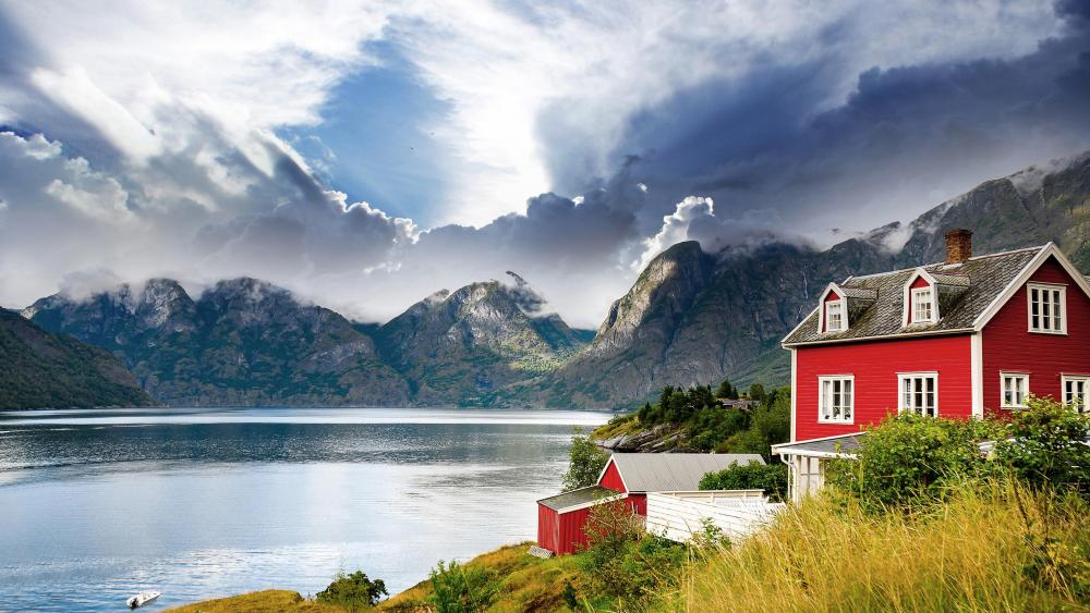 Scandinavian landscape wallpaper