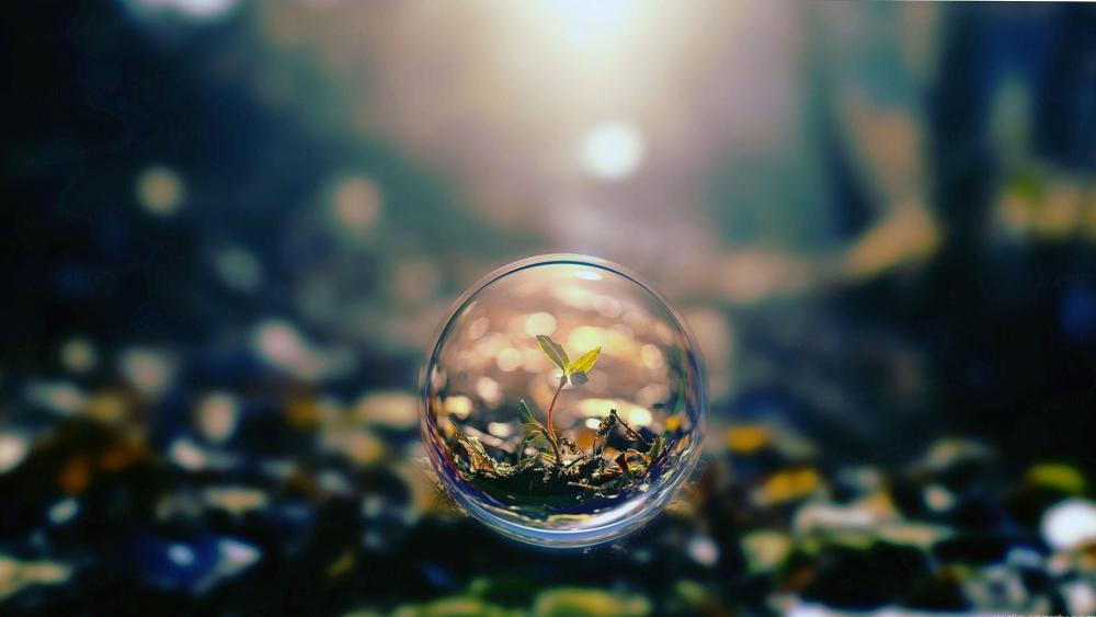 Tiny World Through a Glass Sphere wallpaper