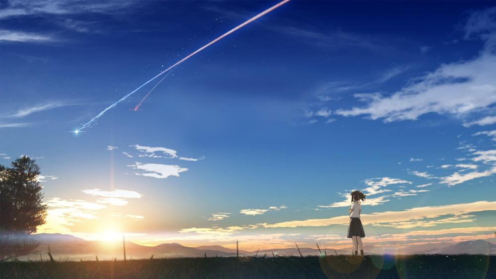 Twilight Encounter from 'Your Name' wallpaper