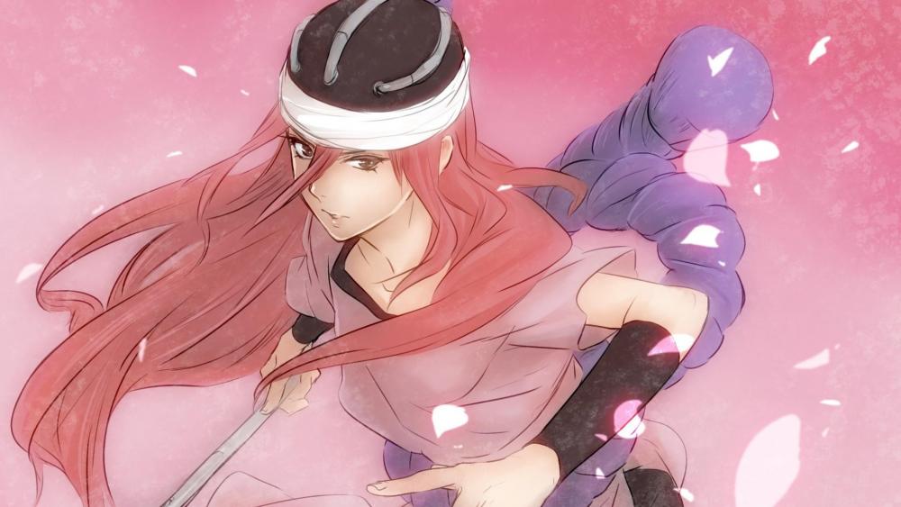 Graceful Shinobi Warrior in Pink wallpaper