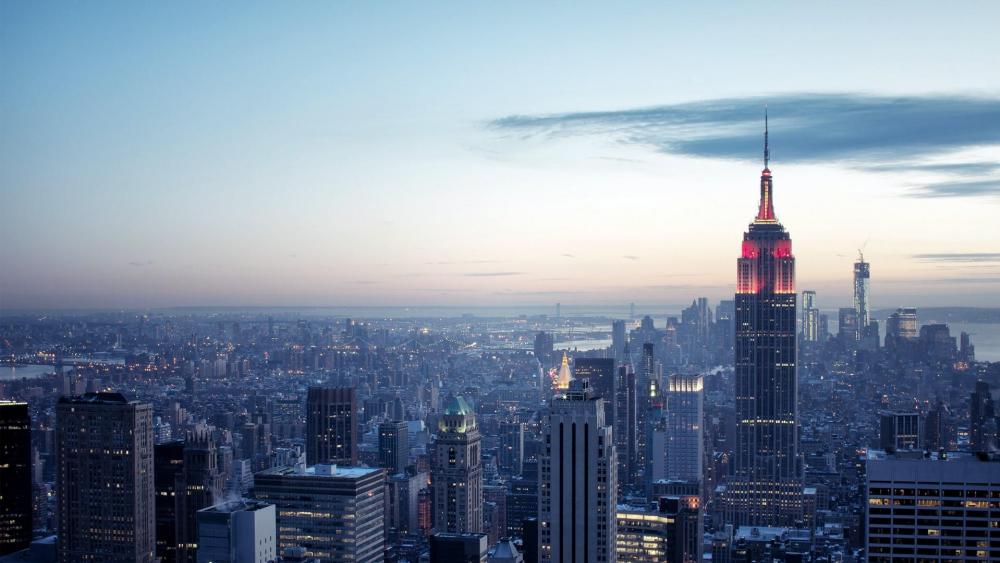 Twilight Over New York City wallpaper