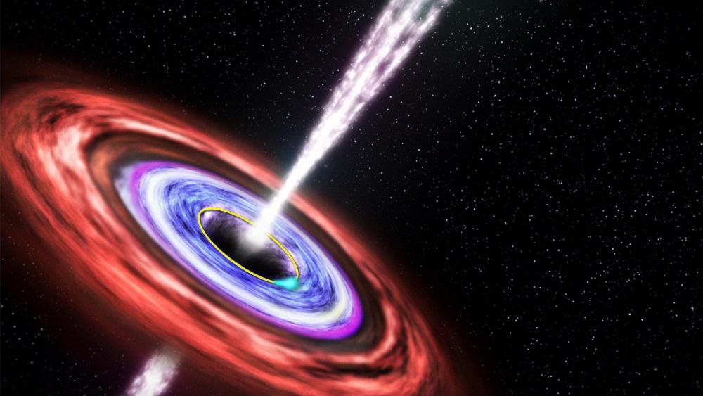 Black Hole Consuming Cosmic Energy wallpaper