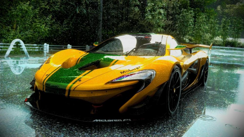 McLaren P1 in the Rain wallpaper