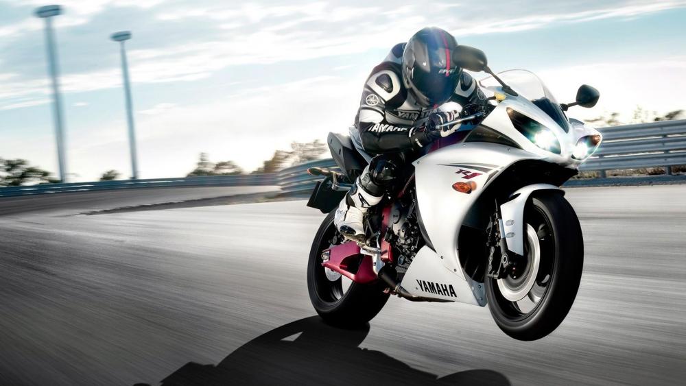 Speeding Yamaha YZF R1 in Action wallpaper