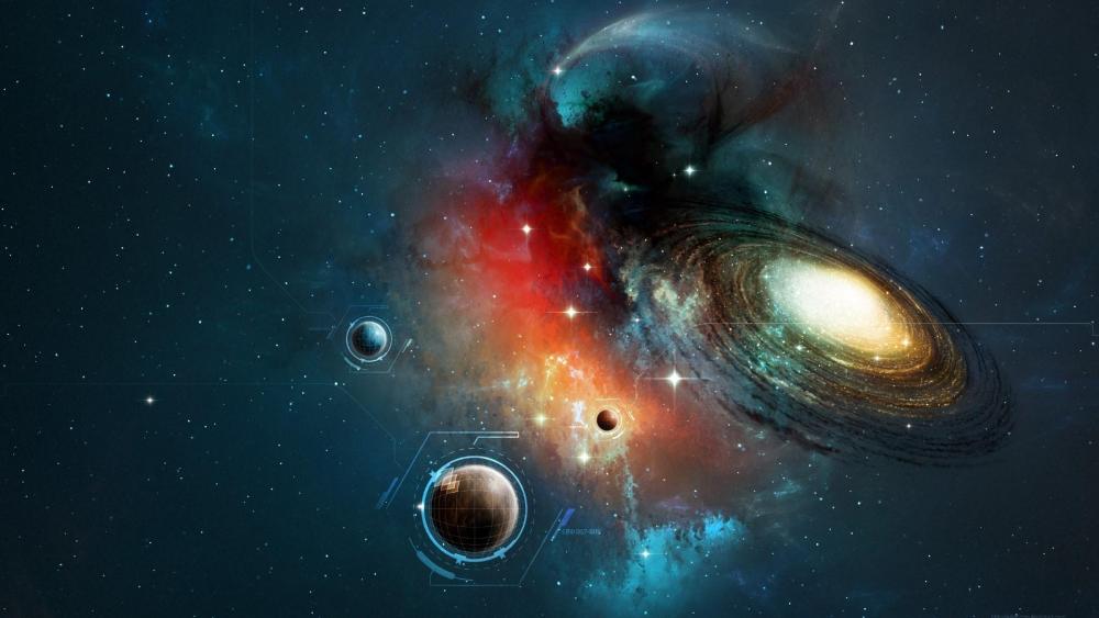 Stellar Creation in Virtual Brushstrokes wallpaper