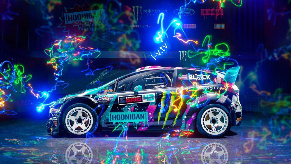 Electric Neon Rally Beast wallpaper
