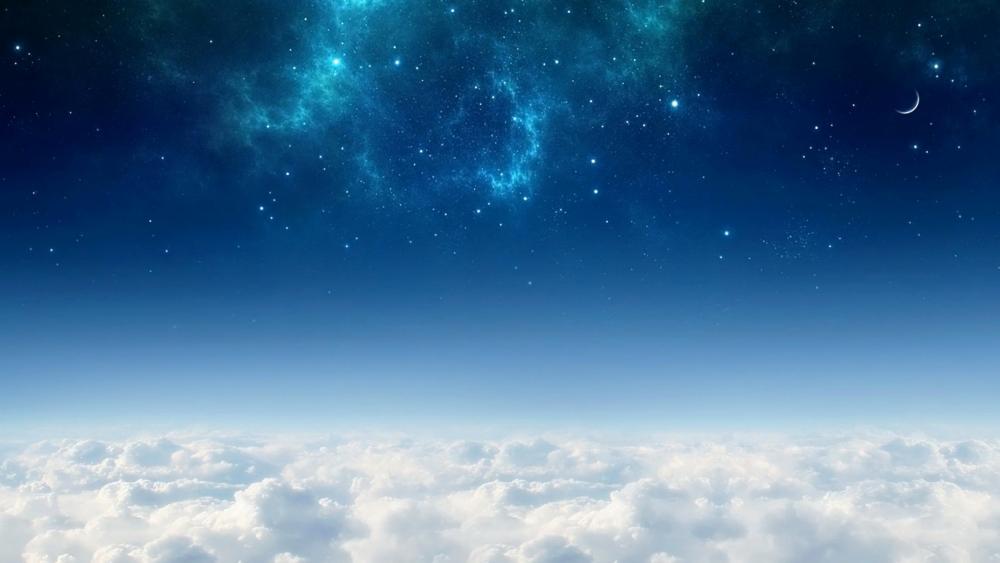 Above the Clouds Starry Expanse wallpaper