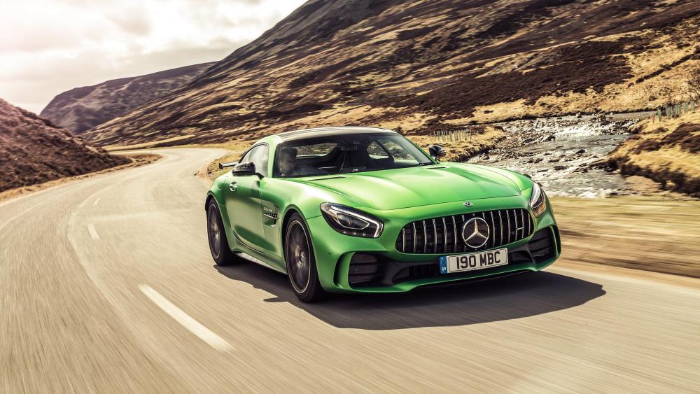 Sleek Green Mercedes-Benz Dominates the Road wallpaper