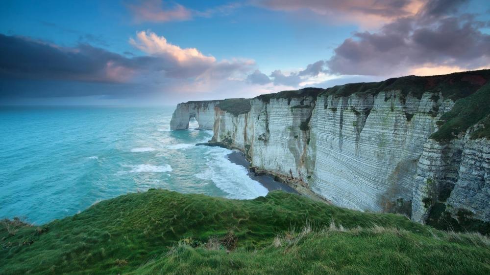 Majestic Cliffs at Ocean’s Edge wallpaper