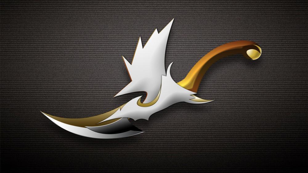 Golden and Silver Anime Sword wallpaper