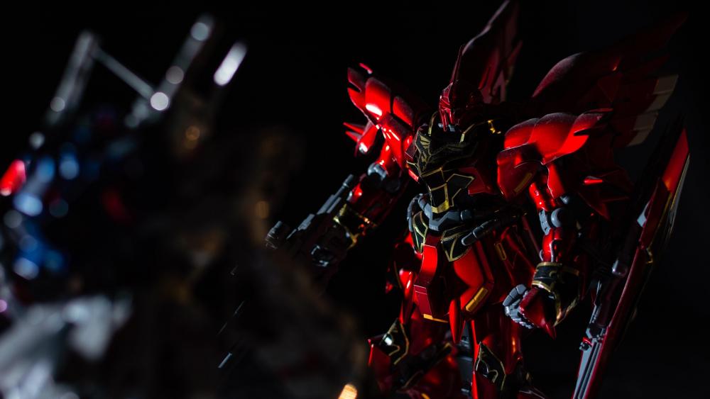 Red Titan Rising in a Dark Realm wallpaper
