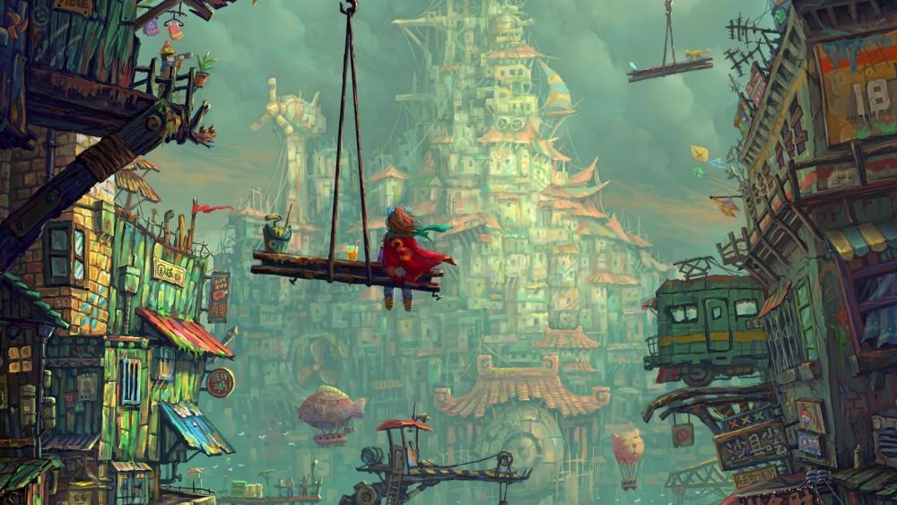 Whimsical Dreamland Metropolis wallpaper
