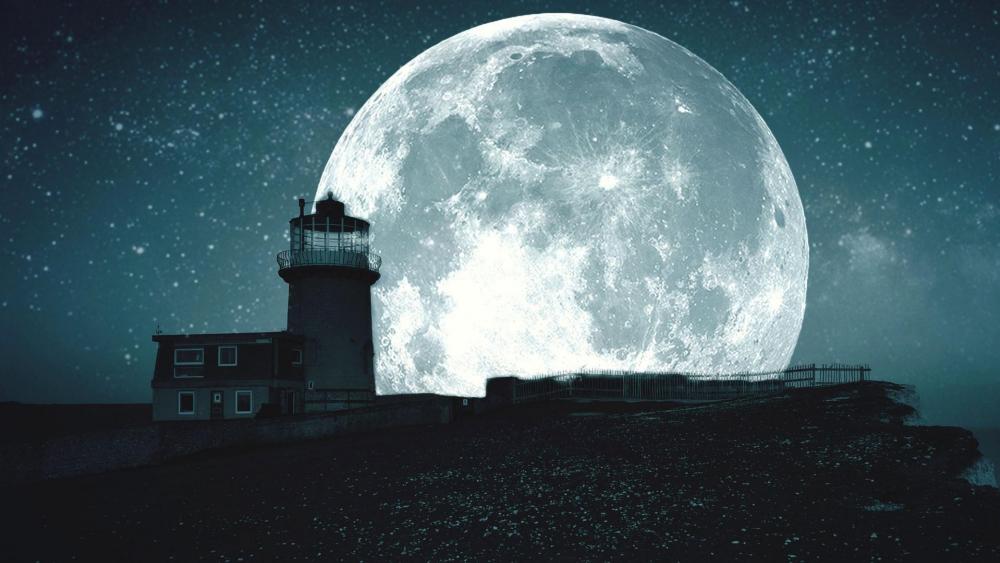 Lighthouse Under the Celestial Dome wallpaper