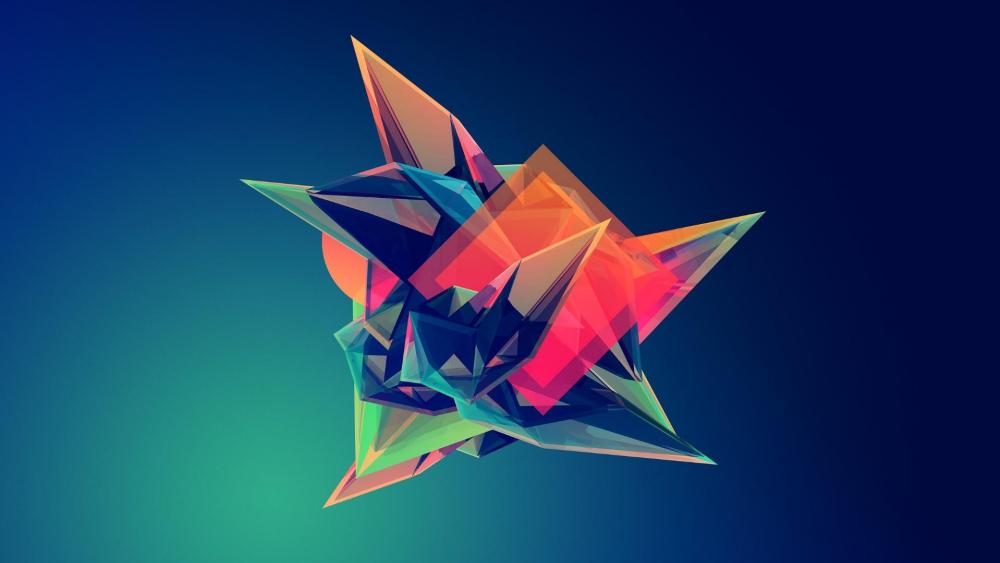 3D Colorful geometry digital art wallpaper