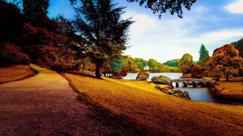 Autumn Serenity by the Lake wallpaper