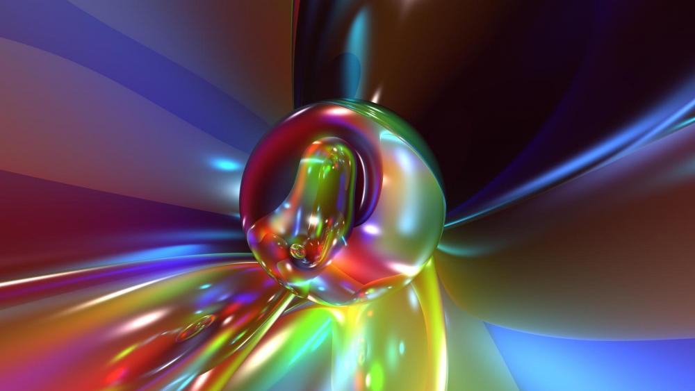 Vivid 3D Glass Sphere Burst wallpaper