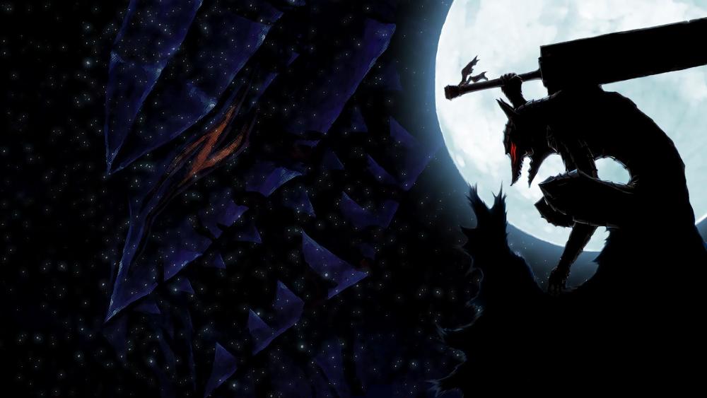 Dark Silhouette of an Anime Warrior wallpaper