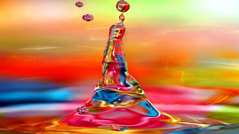 Vivid Splash of Colorful Drops wallpaper