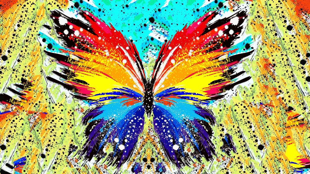 Vibrant Butterfly Explosion wallpaper