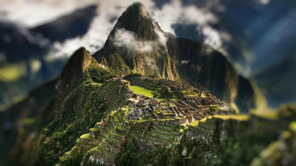Machu Picchu Tilt shift photography wallpaper