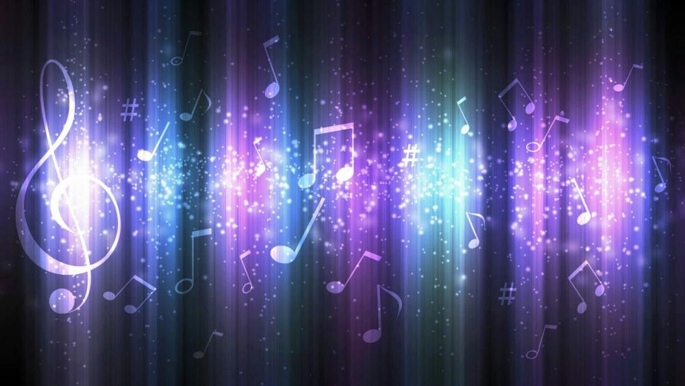 Musical Cosmos in Abstract Harmony wallpaper