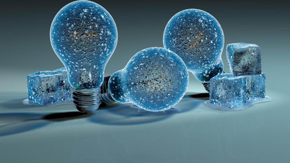 Cool ice cubes and bulbs wallpaper