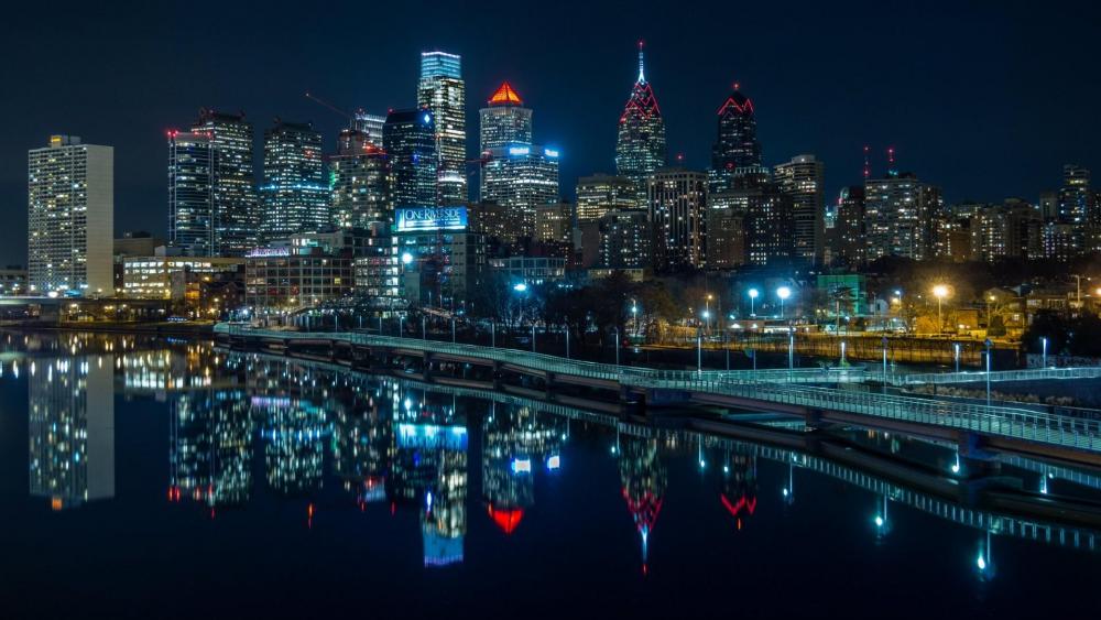 Philadelphia Skyline at Night wallpaper