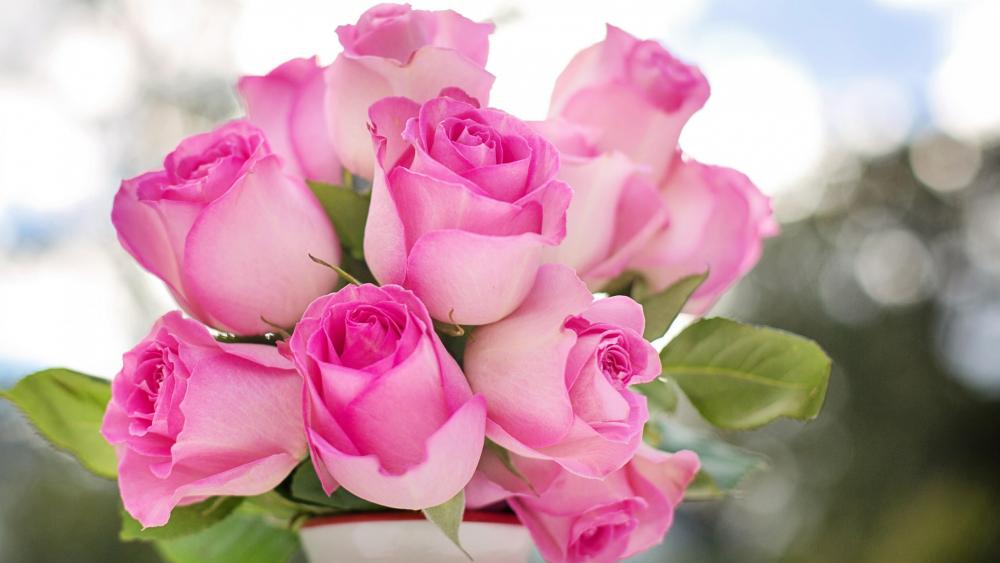 Pink Rose Bouquet Elegance wallpaper