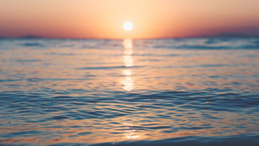 Serene Ocean Sunset View in 4K Quality wallpaper