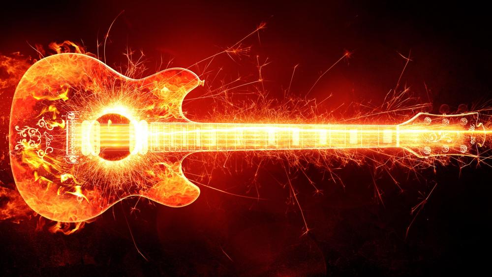 Blazing Rhythms Guitar Inferno wallpaper