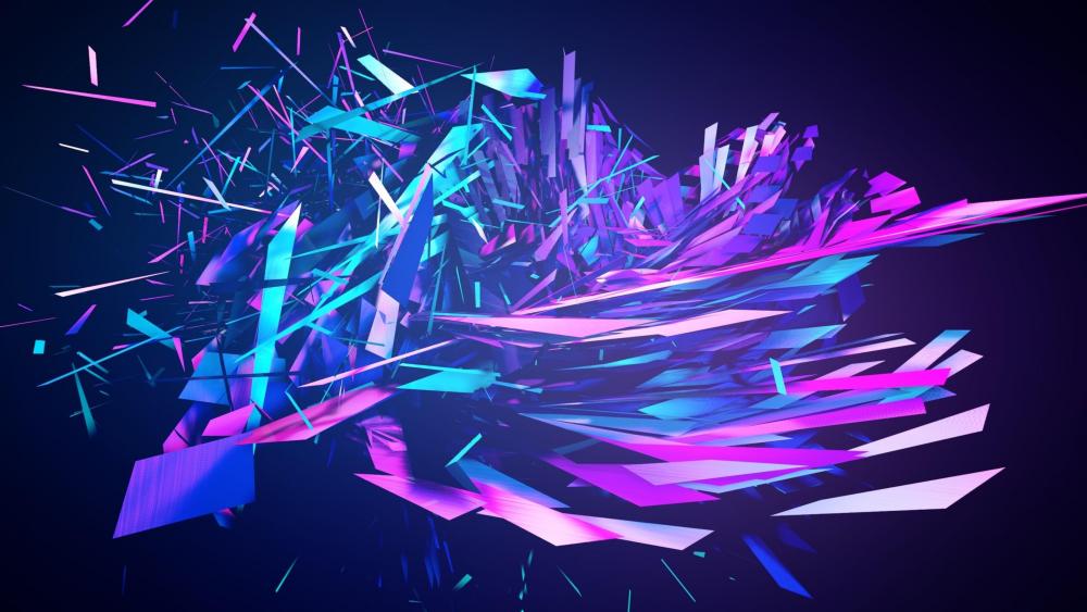 Shattered Neon in Motion wallpaper