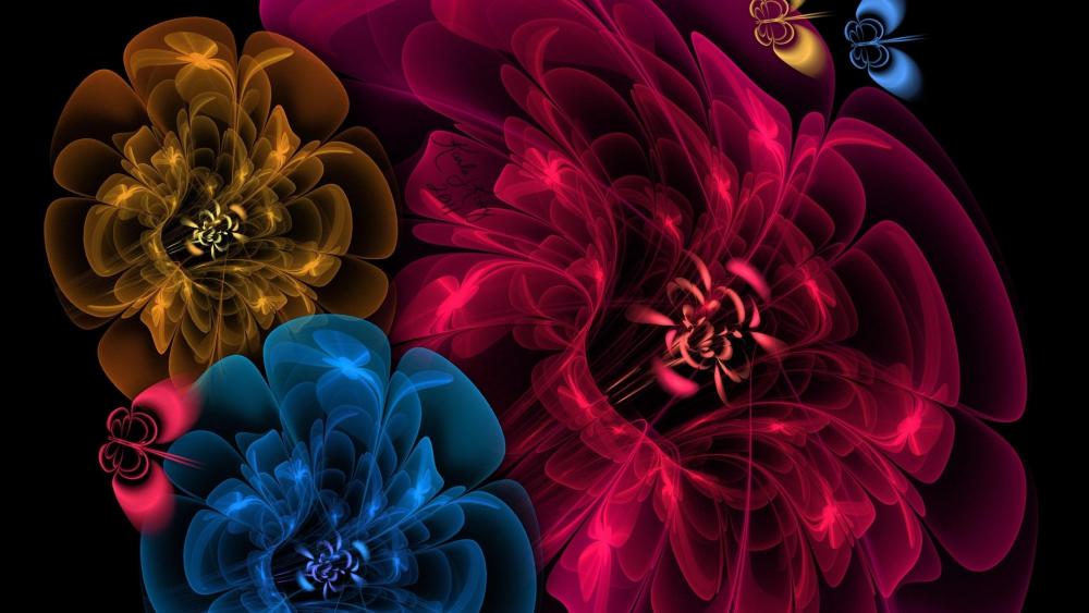 Vibrant Abstract Floral Fusion wallpaper