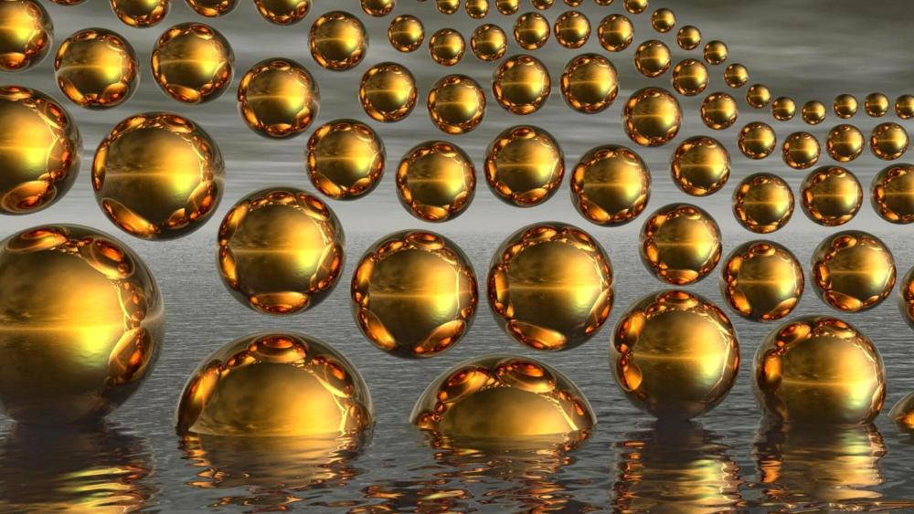 Gold spheres wallpaper
