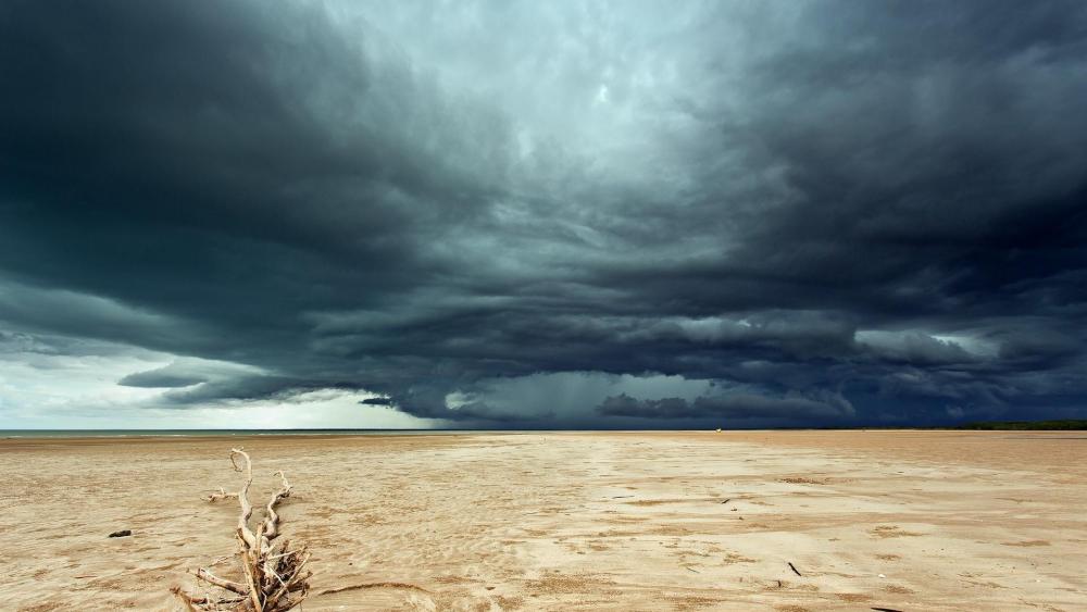 Stormy desert wallpaper