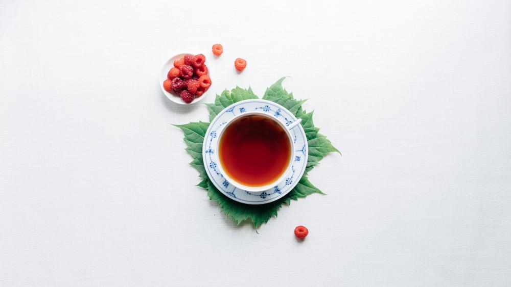 Teacup with tea wallpaper
