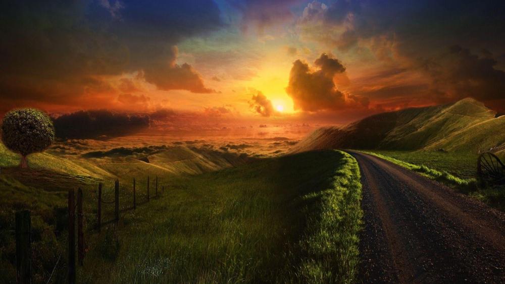 Heaven path at sunset  ️ wallpaper