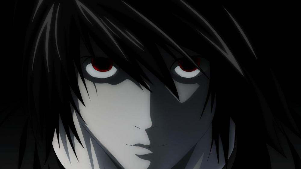 Mysterious Anime Character with Intense Gaze wallpaper