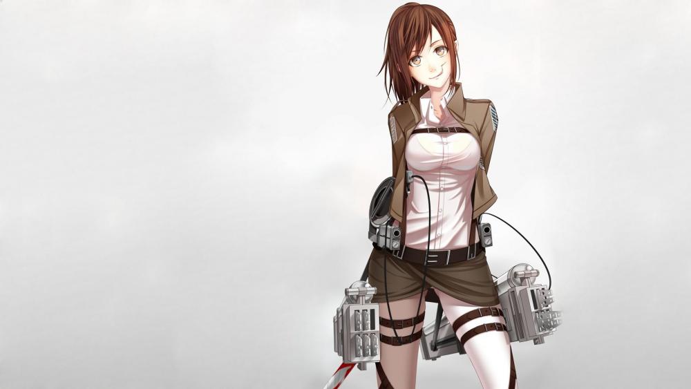 Anime Girl with Futuristic Gear wallpaper